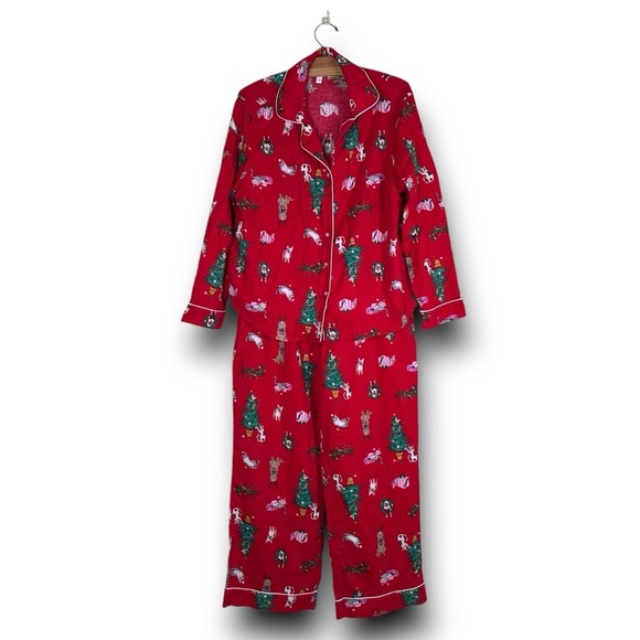 JOYSPUN HOLIDAY CHRISTMAS PAJAMA SET PHOTOSHOOT SOFT‎ COZY WARM DOGS CATS LARGE - Picture 2 of 8